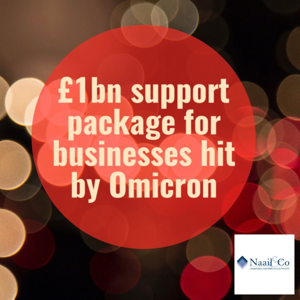 £1bn support package for businesses hit by Omicron