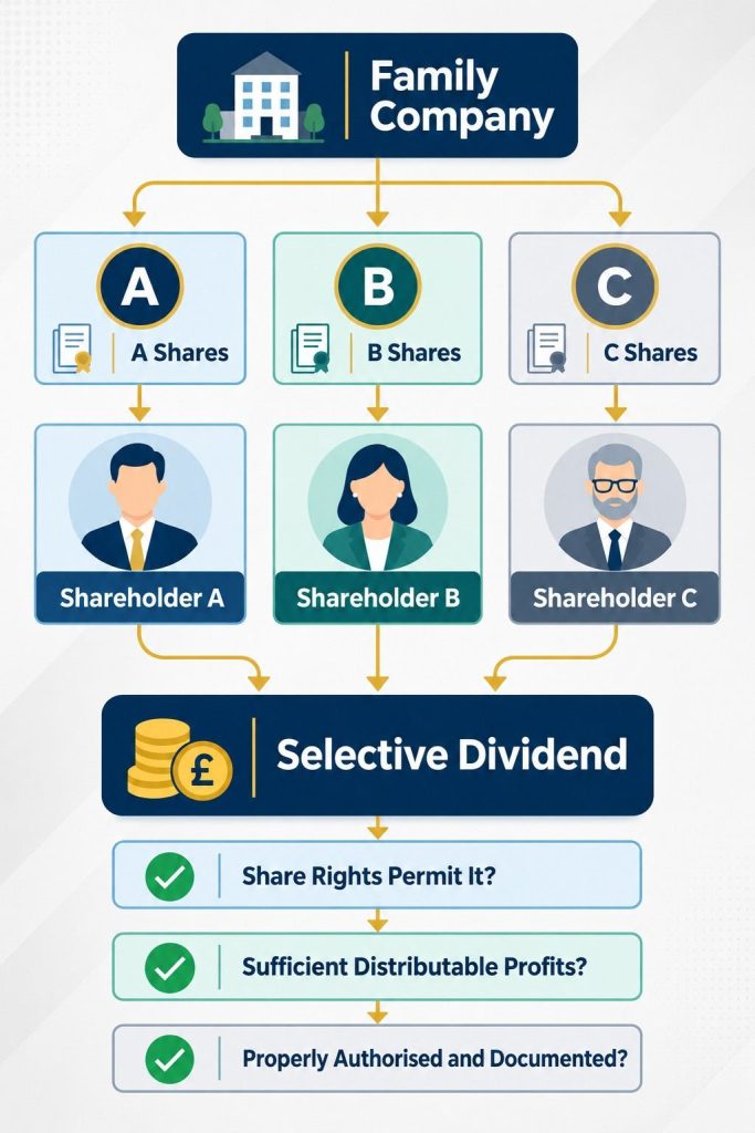Family company selective dividend